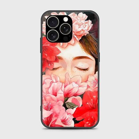 iPhone 15 Pro Cover- Floral Series - HQ Ultra Shine Premium Infinity Glass Soft Silicon Borders Case