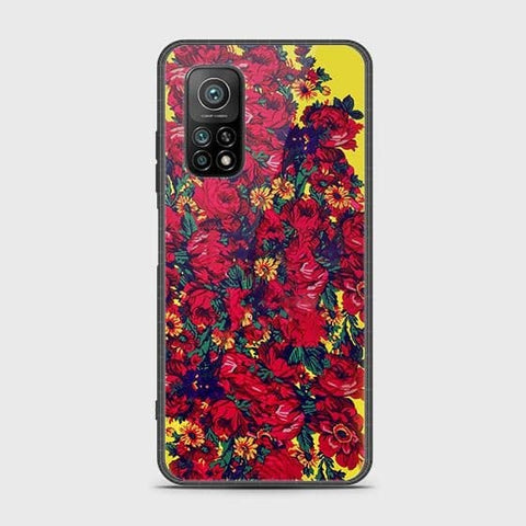 Xiaomi Mi 10T Cover - Floral Series - HQ Ultra Shine Premium Infinity Glass Soft Silicon Borders Case