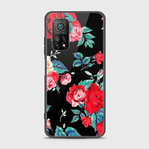 Xiaomi Mi 10T Cover - Floral Series - HQ Ultra Shine Premium Infinity Glass Soft Silicon Borders Case