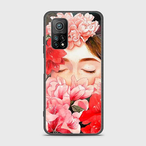 Xiaomi Mi 10T Cover - Floral Series - HQ Ultra Shine Premium Infinity Glass Soft Silicon Borders Case