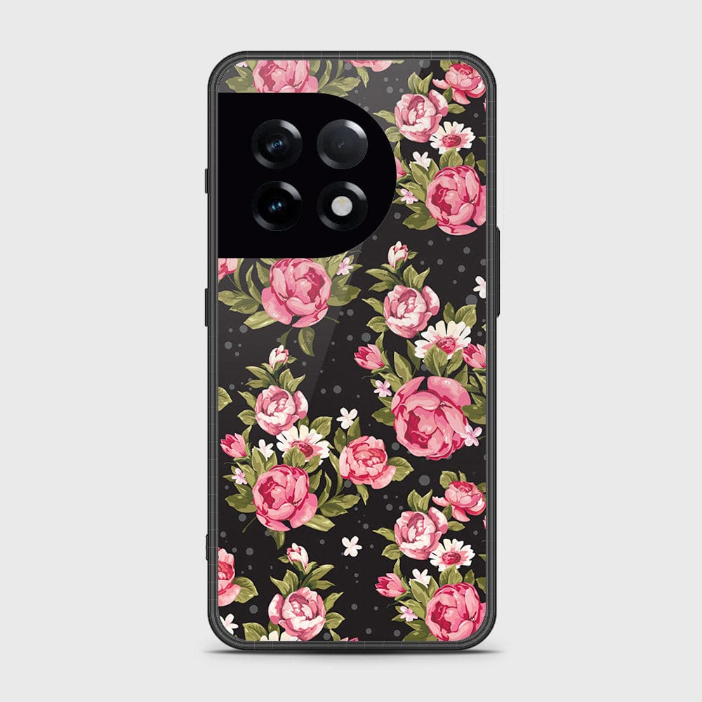 OnePlus 11Cover- Floral Series - HQ Ultra Shine Premium Infinity Glass Soft Silicon Borders Case