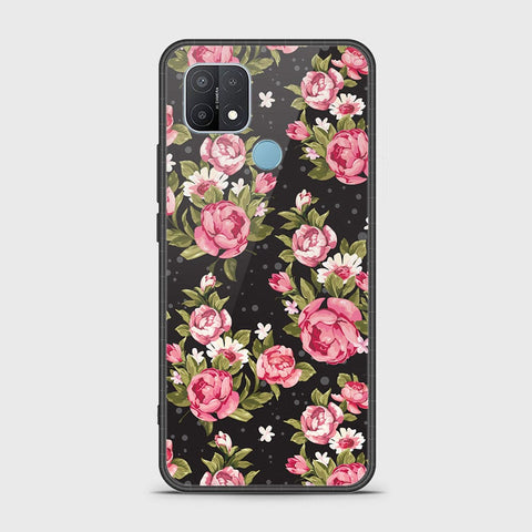 Oppo A15 Cover- Floral Series - HQ Ultra Shine Premium Infinity Glass Soft Silicon Borders Case