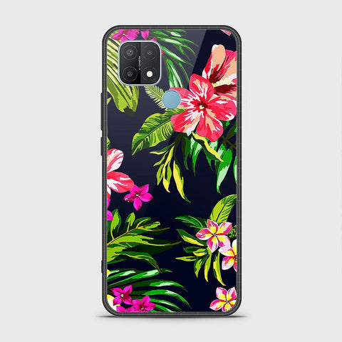 Oppo A15 Cover- Floral Series - HQ Ultra Shine Premium Infinity Glass Soft Silicon Borders Case