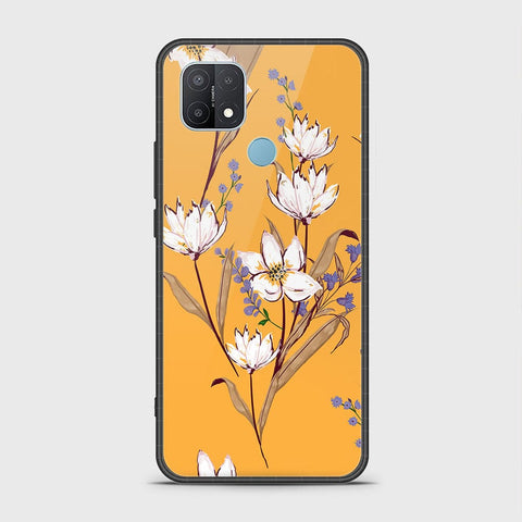 Oppo A15 Cover- Floral Series - HQ Ultra Shine Premium Infinity Glass Soft Silicon Borders Case