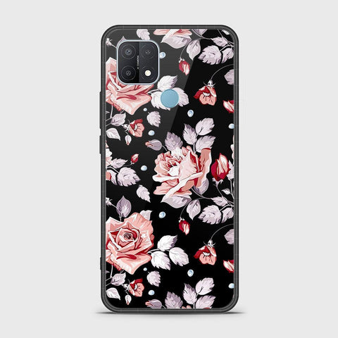 Oppo A15 Cover- Floral Series - HQ Ultra Shine Premium Infinity Glass Soft Silicon Borders Case