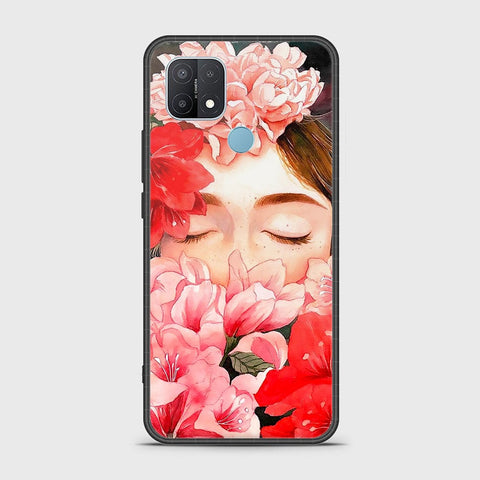 Oppo A15 Cover- Floral Series - HQ Ultra Shine Premium Infinity Glass Soft Silicon Borders Case