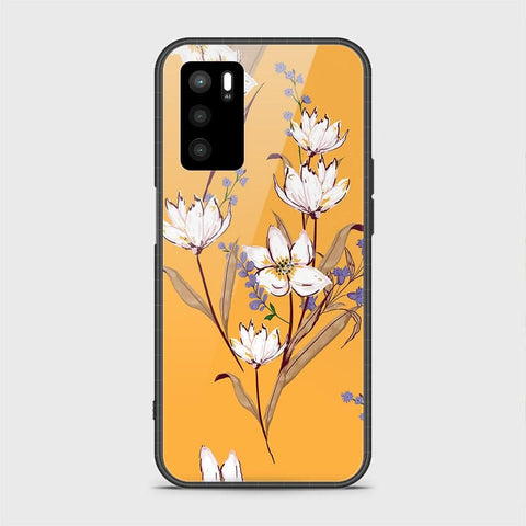 Oppo A16s Cover- Floral Series - HQ Ultra Shine Premium Infinity Glass Soft Silicon Borders Case