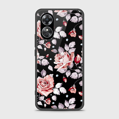 Oppo A17k Cover- Floral Series - HQ Ultra Shine Premium Infinity Glass Soft Silicon Borders Case