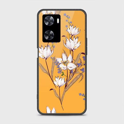 Oppo A77s Cover- Floral Series - HQ Ultra Shine Premium Infinity Glass Soft Silicon Borders Case