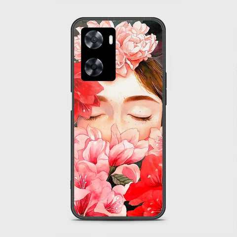 Oppo A77s Cover- Floral Series - HQ Ultra Shine Premium Infinity Glass Soft Silicon Borders Case