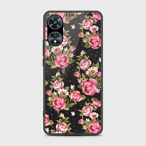 Oppo A58 4G Cover- Floral Series - HQ Ultra Shine Premium Infinity Glass Soft Silicon Borders Case