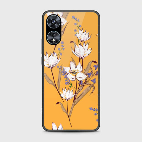 Oppo A58 4G Cover- Floral Series - HQ Ultra Shine Premium Infinity Glass Soft Silicon Borders Case