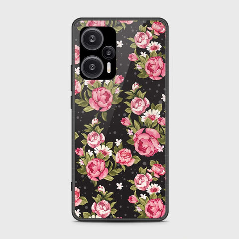 Xiaomi Poco F5  Cover- Floral Series - HQ Ultra Shine Premium Infinity Glass Soft Silicon Borders Case