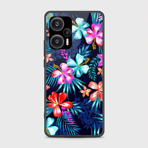 Xiaomi Poco F5  Cover- Floral Series - HQ Ultra Shine Premium Infinity Glass Soft Silicon Borders Case