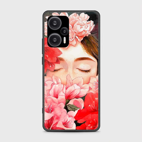 Xiaomi Redmi Note 12 Turbo  Cover- Floral Series - HQ Ultra Shine Premium Infinity Glass Soft Silicon Borders Case