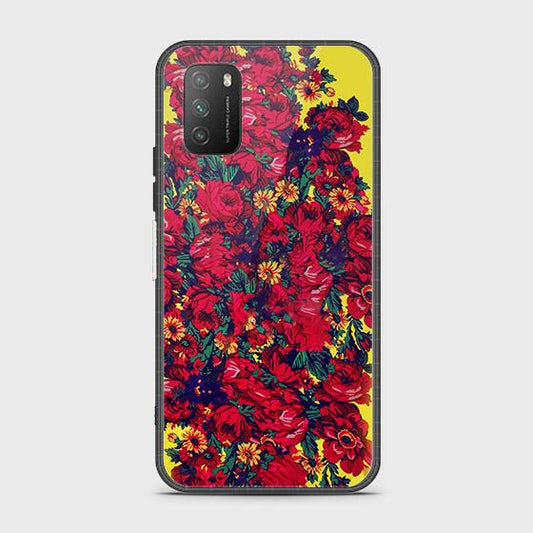 Xiaomi Redmi 9T Cover - Floral Series - HQ Ultra Shine Premium Infinity Glass Soft Silicon Borders Case