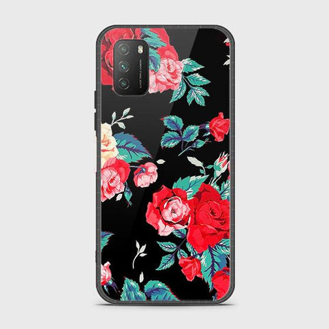 Xiaomi Redmi 9T Cover - Floral Series - HQ Ultra Shine Premium Infinity Glass Soft Silicon Borders Case