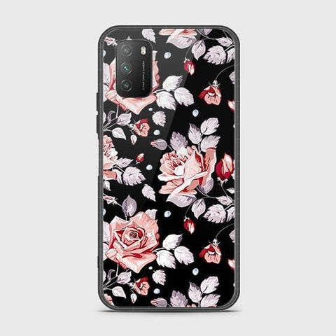 Xiaomi Redmi 9T Cover - Floral Series - HQ Ultra Shine Premium Infinity Glass Soft Silicon Borders Case