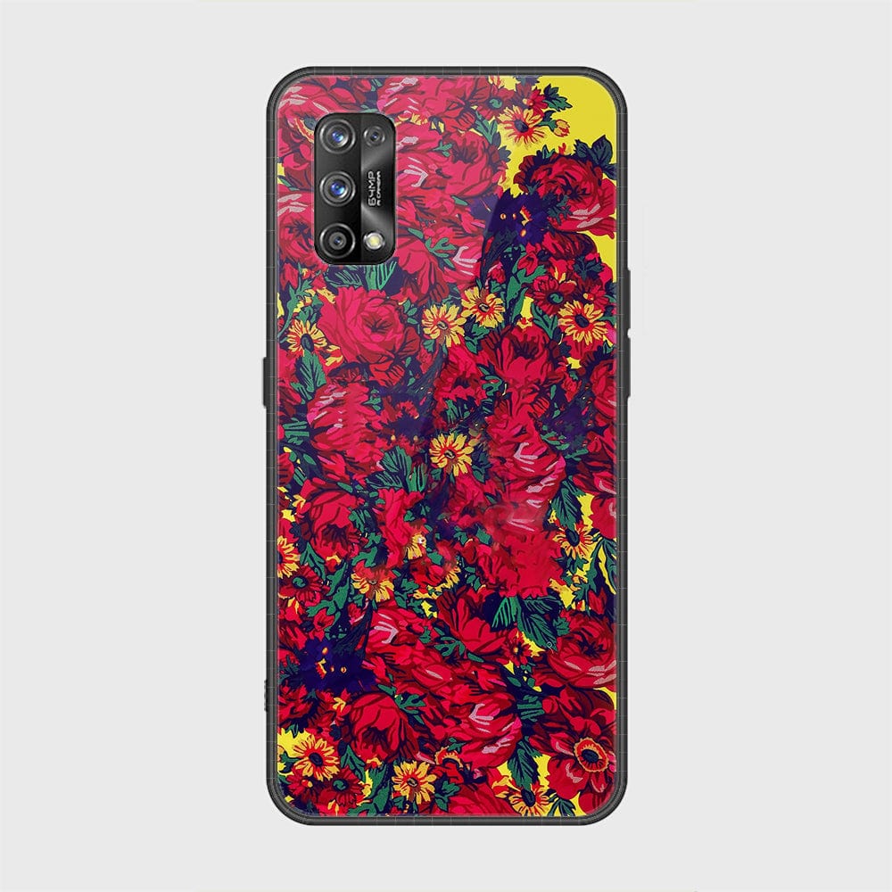 Realme 7 Pro Cover - Floral Series - HQ Ultra Shine Premium Infinity Glass Soft Silicon Borders Case