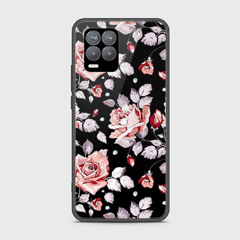 Realme 8 Cover - Floral Series - HQ Ultra Shine Premium Infinity Glass Soft Silicon Borders Case