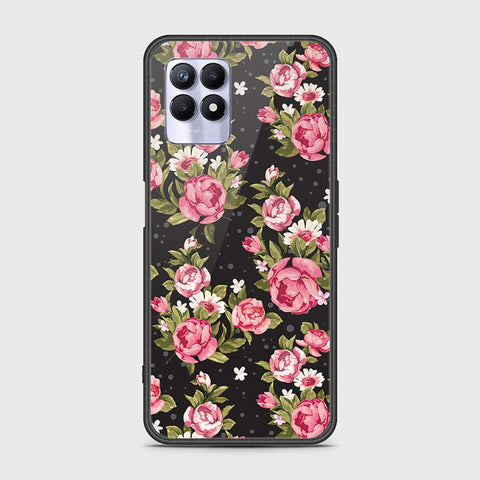 Realme 8i Cover - Floral Series - HQ Ultra Shine Premium Infinity Glass Soft Silicon Borders Case