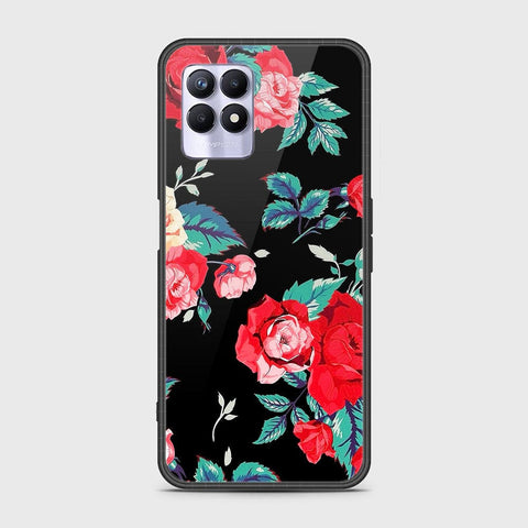 Realme 8i Cover - Floral Series - HQ Ultra Shine Premium Infinity Glass Soft Silicon Borders Case