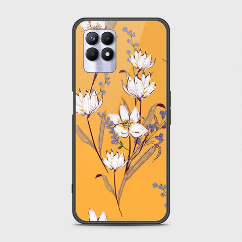 Realme 8i Cover - Floral Series - HQ Ultra Shine Premium Infinity Glass Soft Silicon Borders Case