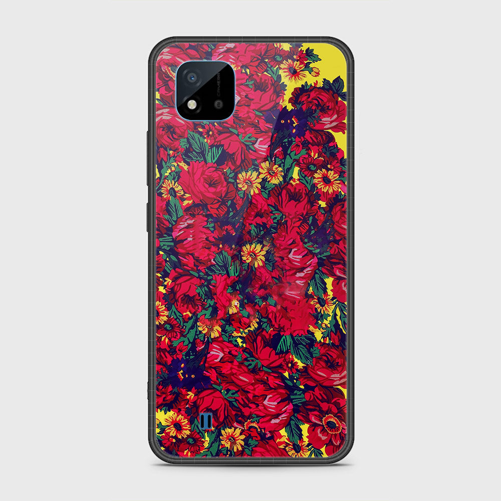 Realme C20 Cover- Floral Series - HQ Ultra Shine Premium Infinity Glass Soft Silicon Borders Case