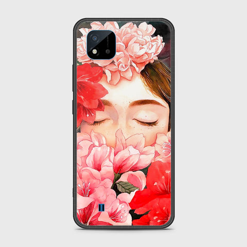 Realme C20 Cover- Floral Series - HQ Ultra Shine Premium Infinity Glass Soft Silicon Borders Case