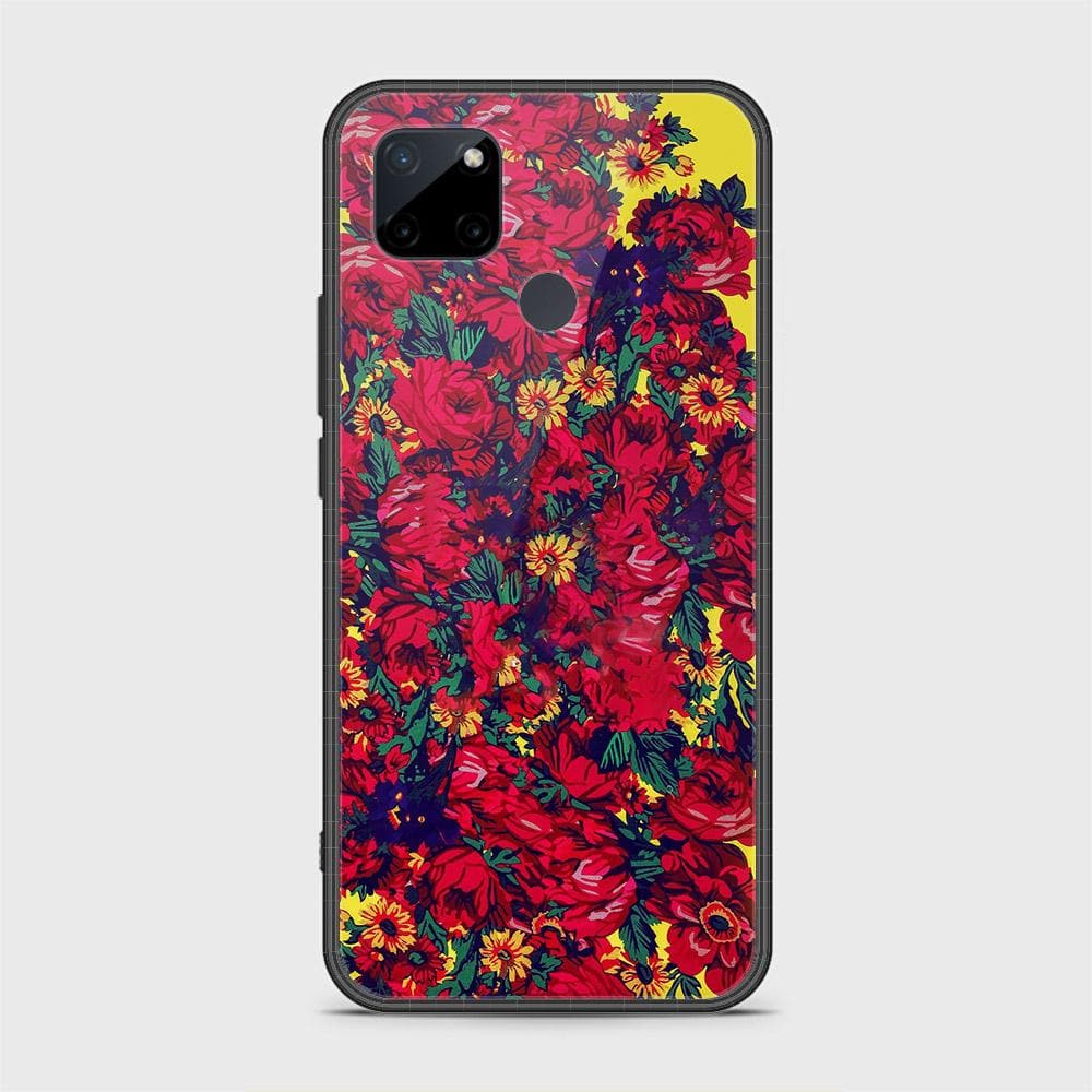 Realme C21Y Cover- Floral Series - HQ Ultra Shine Premium Infinity Glass Soft Silicon Borders Case