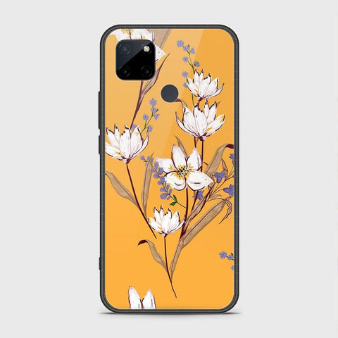 Realme C25Y Cover- Floral Series - HQ Ultra Shine Premium Infinity Glass Soft Silicon Borders Case