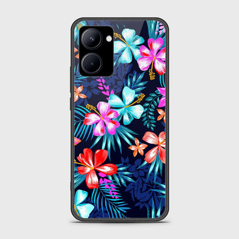 Realme C33 Cover- Floral Series - HQ Ultra Shine Premium Infinity Glass Soft Silicon Borders Case