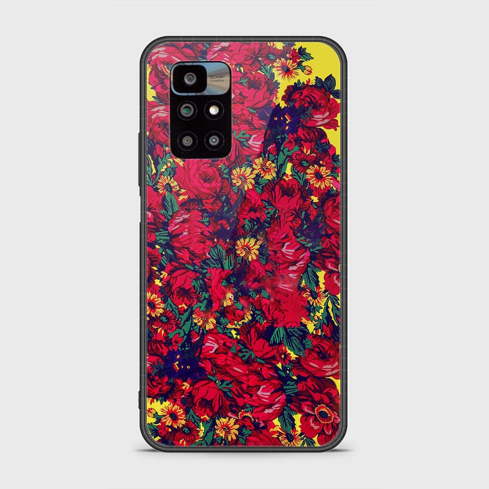 Xiaomi Redmi 10 Cover - Floral Series - HQ Ultra Shine Premium Infinity Glass Soft Silicon Borders Case