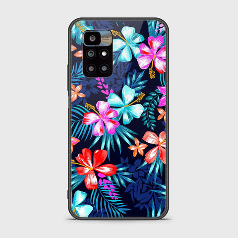 Xiaomi Redmi 10 Cover - Floral Series - HQ Ultra Shine Premium Infinity Glass Soft Silicon Borders Case