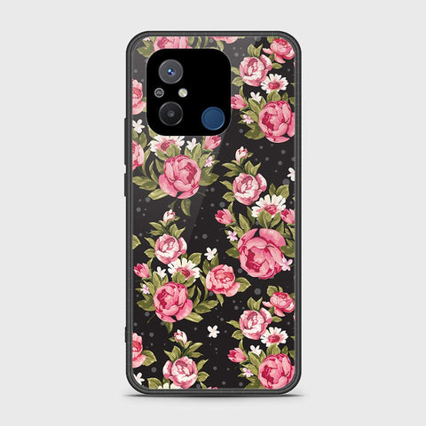 Xiaomi Redmi 12C Cover - Floral Series - HQ Ultra Shine Premium Infinity Glass Soft Silicon Borders Case