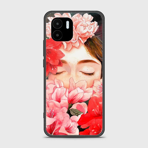 Xiaomi Redmi A1 Cover - Floral Series - HQ Ultra Shine Premium Infinity Glass Soft Silicon Borders Case