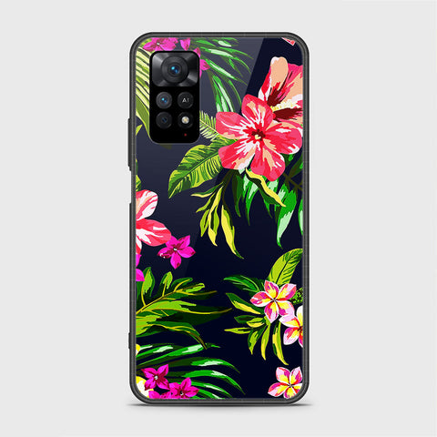 Xiaomi Redmi Note 11S Cover- Floral Series - HQ Ultra Shine Premium Infinity Glass Soft Silicon Borders Case