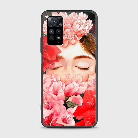 Xiaomi Redmi Note 11 Cover- Floral Series - HQ Ultra Shine Premium Infinity Glass Soft Silicon Borders Case