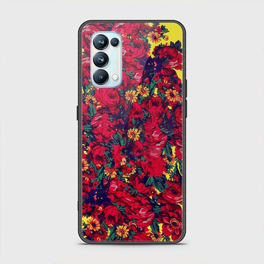 Oppo Reno 5 Pro 5G Cover - Floral Series - HQ Ultra Shine Premium Infinity Glass Soft Silicon Borders Case