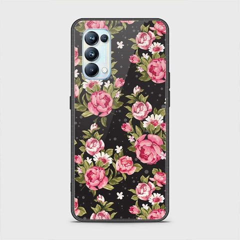 Oppo Reno 5 Pro 5G Cover - Floral Series - HQ Ultra Shine Premium Infinity Glass Soft Silicon Borders Case