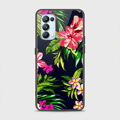 Oppo Reno 5 Pro 5G Cover - Floral Series - HQ Ultra Shine Premium Infinity Glass Soft Silicon Borders Case