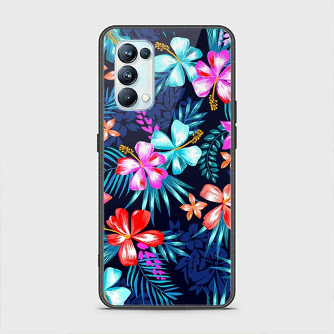 Oppo Reno 5 Pro 5G Cover - Floral Series - HQ Ultra Shine Premium Infinity Glass Soft Silicon Borders Case