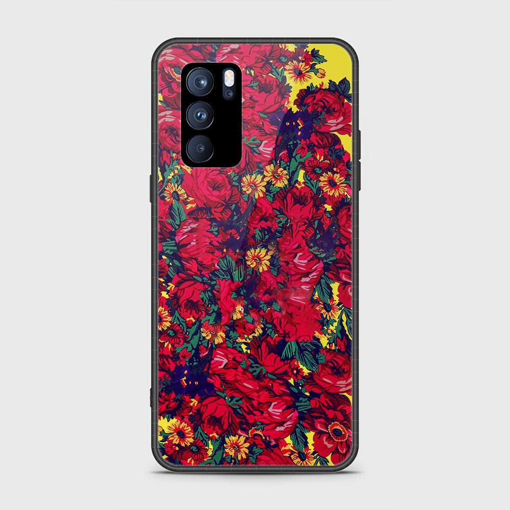 Oppo Reno 6 Pro 5G Cover - Floral Series - HQ Ultra Shine Premium Infinity Glass Soft Silicon Borders Case