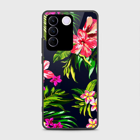 Vivo S16e Cover- Floral Series - HQ Ultra Shine Premium Infinity Glass Soft Silicon Borders Case