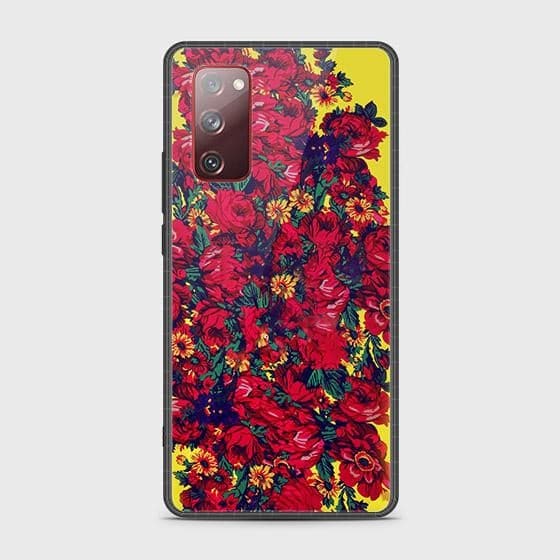 Samsung Galaxy S20 FE Cover - Floral Series - HQ Ultra Shine Premium Infinity Glass Soft Silicon Borders Case