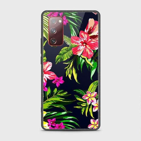 Samsung Galaxy S20 FE Cover - Floral Series - HQ Ultra Shine Premium Infinity Glass Soft Silicon Borders Case