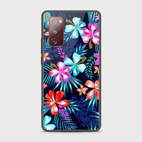 Samsung Galaxy S20 FE Cover - Floral Series - HQ Ultra Shine Premium Infinity Glass Soft Silicon Borders Case