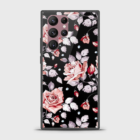 Samsung Galaxy S22 Ultra 5G Cover - Floral Series - HQ Ultra Shine Premium Infinity Glass Soft Silicon Borders Case