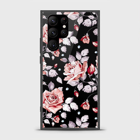 Samsung Galaxy S23 Ultra 5G Cover- Floral Series - HQ Ultra Shine Premium Infinity Glass Soft Silicon Borders Case