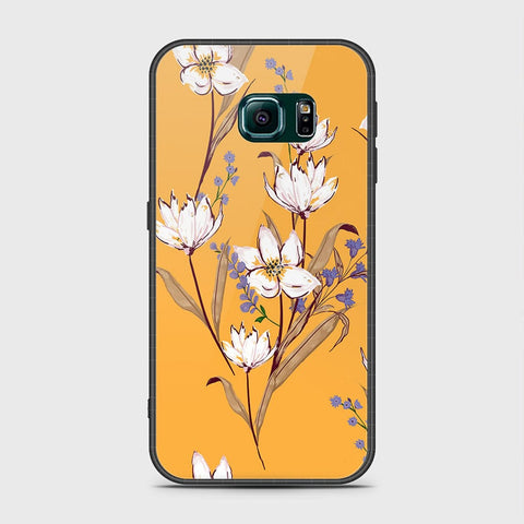 Samsung Galaxy S6 Edge Cover- Floral Series - HQ Ultra Shine Premium Infinity Glass Soft Silicon Borders Case